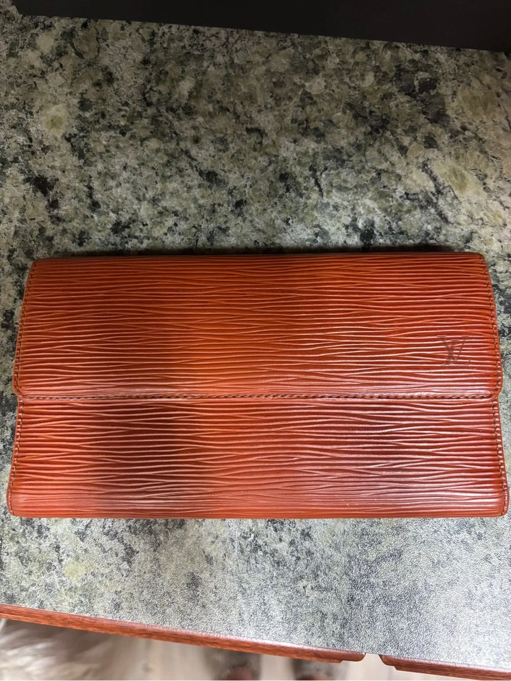 Louis Vuitton Epi Leather Wallet in Cognac beautiful color! With crossbody chain
